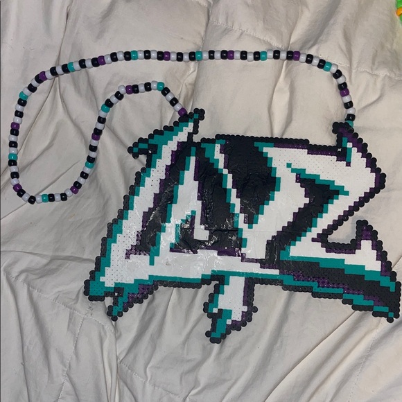 Handmade Jewelry - Beaded LAYZ artist, Perler Rave Kandi Necklace